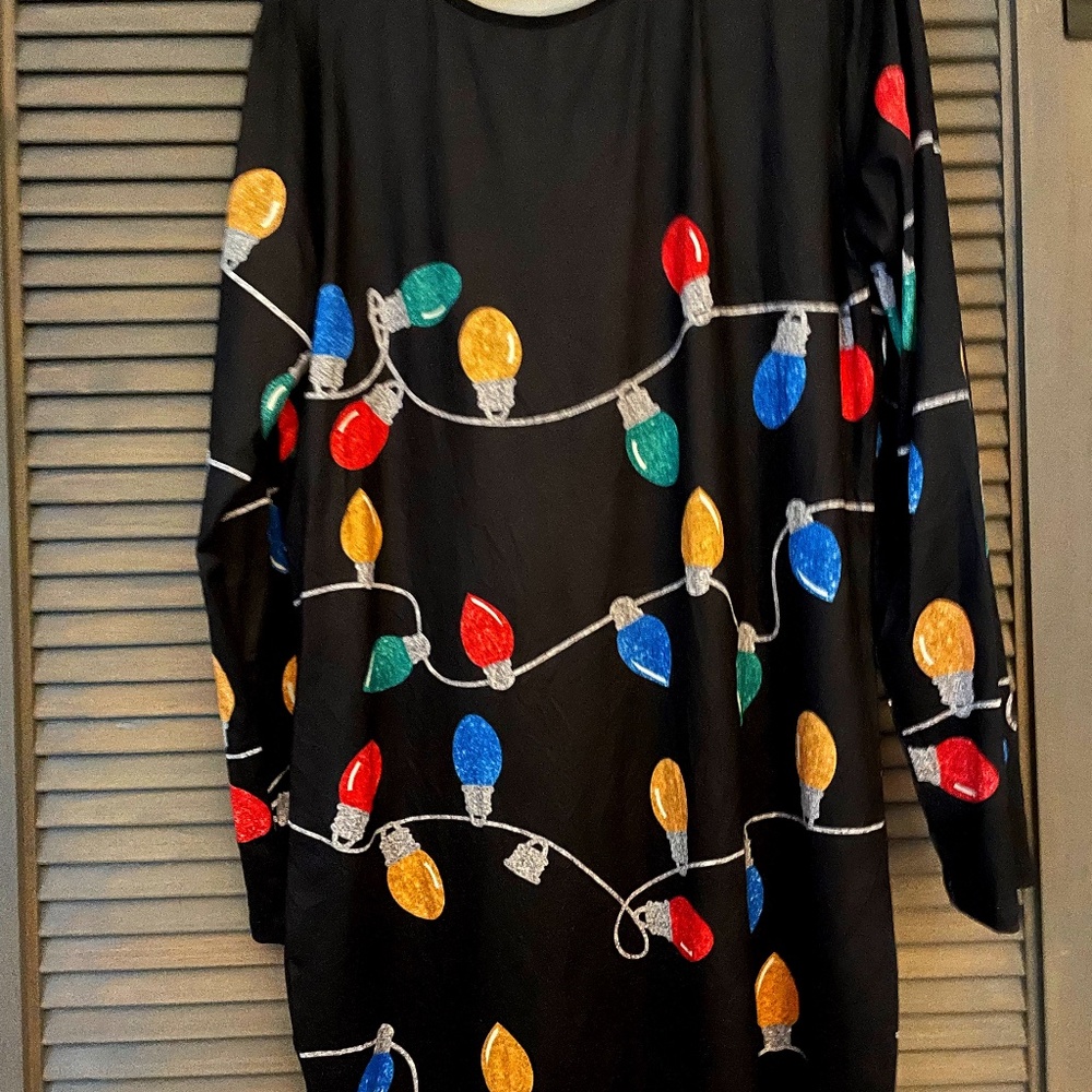 Holiday Christmas Light Bulbs Dress - XL